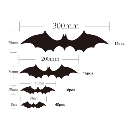 Stickers Muraux Halloween Stickers Muraux Chauve Souris Decoration De Fete D Halloween Diy Decoration De La Maison Stickers Muraux Chauves Souris 3d Pieces Walmart Canada