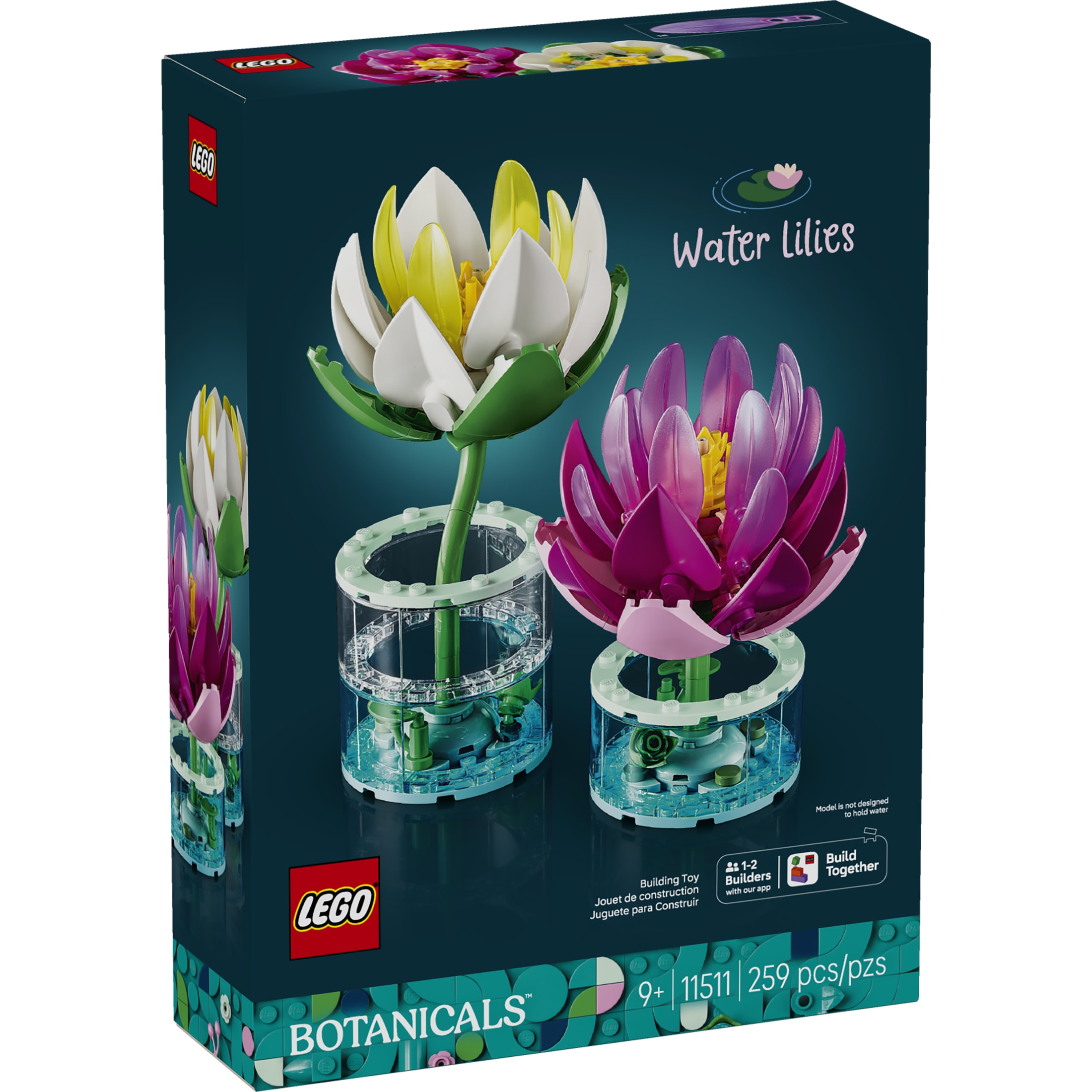 LEGO Botanicals Lirios de Agua - Juguete de Construcción para Niñas y Niños, Mayores de 9 Años - Flores Artificiales para Decoración del Hogar - Regalo de Cumpleaños o de Inauguración - 11511 2