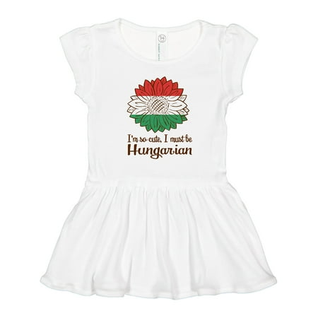 

Inktastic I m So Cute I Must Be Hungarian Hungary Sunflower Gift Toddler Girl Dress