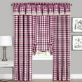 thumbnail image 3 of Woven Trends Farmhouse Curtains Kitchen Décor, Buffalo Plaid Shades, Classic Country Plaid Gingham Checkered Design, Farmhouse Décor, Window Curtain Treatments (Burgundy, Tie-Up Shade), 3 of 7