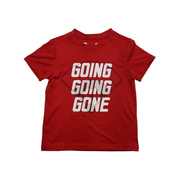 Boys Red Going Going Gone Baseball Themed Athletic T-Shirt Tee Shirt M