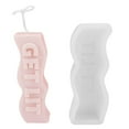 thumbnail image 2 of Wovilon Silicone Molds Cake Mold Slogan Candle Silicone Mold English Letters Wave Long Strip Scented Candle Mold Baking Mold, 2 of 4