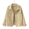 thumbnail image 1 of Chaqueta vaquera para mujer, chaqueta corta holgada de manga larga, Top informal de talla grande, 1 of 2