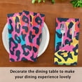 thumbnail image 4 of JSTEL Rainbow Leopard Cheetah Print Cloth Napkins Set of 4, 20x20 Inch Washable and Reusable Napkin for Decoupage Dinner Party Everyday Use, 4 of 6