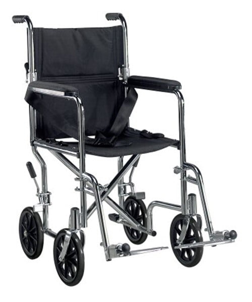 Drive Medical GoKart Transport Chair, Carbon Steel 300 lbs. Fixed Arms
