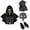 Gold, variant on Halloween Long Nose Crow Mask with Cloak Gloves,Realistic Feather Raven Mask,Steampunk Plague Bird Doctor Mask