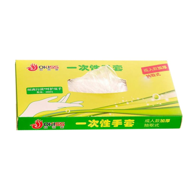 200pcs/Box Disposable Plastic Transparent Gloves for Food Service Cleaning Food Handling Shared Spaces