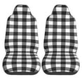 thumbnail image 2 of Fotbe Black White Plaid Pattern Automotive Seat Covers for Cars Trucks and SUVs – Car Seat Covers for Front Seats,Protective Seat Covers,Vehicle Seat Covers, Set of 2, 2 of 9