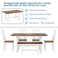 thumbnail image 2 of Tensun 6-Piece Counter Height Dining Set Wood Table with Four Chairs and Long Bench, Ideal for Dining Room, Walnut+White Finish, 2 of 5