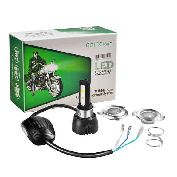 GOLDSRAY H4 P15D25-1 S2/BA20D Universal Socket Motorcycle Headlight Bulb High/Low Beam Decoration Lights 3 Sides 360 Degree Upgrade Chip Super Bright 6000K White Pack of 1