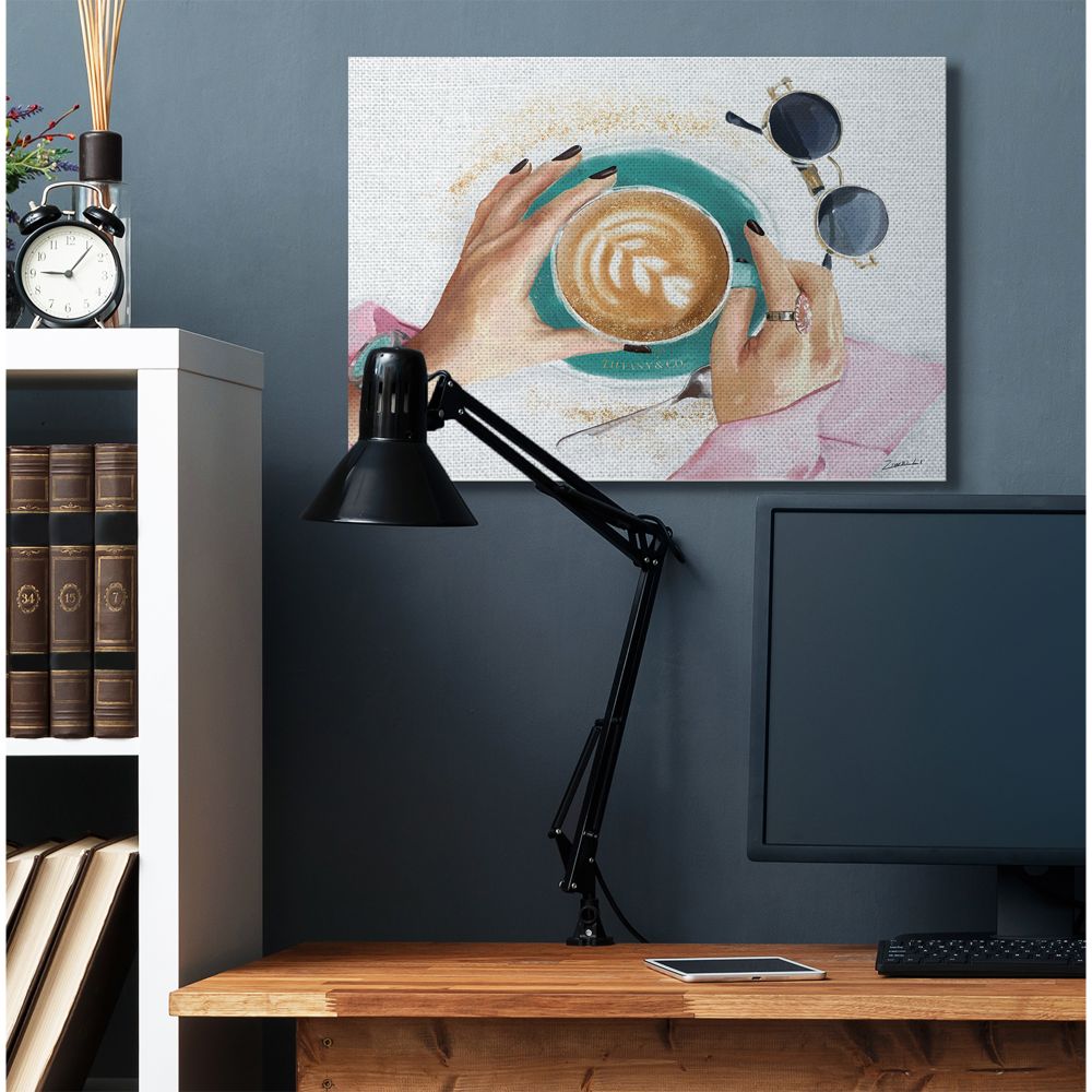 Stupell Industries Glam Latte Art Women's Fashion Accessories Coffee Canvas Wall Art Design by Ziwei Li