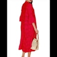 thumbnail image 2 of Vestido Bohemio con Cuello en V, Mangas Acampanadas y Bordado de Encaje para Mujer (2025) Rojo XL, 2 of 8