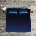 thumbnail image 3 of Ambesonne Night Quilted Bedspread Set 3 Pcs, Moon Stars Santa Barbara, Queen Size, Dark Blue Sky Blue White, 3 of 3