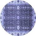 thumbnail image 1 of Ahgly Company Indoor Round Abstract Blue Modern Area Rugs, 8' Round, 1 of 4