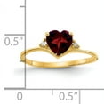 thumbnail image 2 of Primal Gold 14 Karat Yellow Gold 6mm Heart Garnet and AAA Diamond Ring, 2 of 4