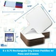 thumbnail image 2 of Rectangular Dry Erase Answer Paddle + Pen + Student Eraser - Bulk Class Pack Of 24 Sets, 2 of 3