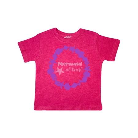 

Inktastic Mermaid At Heart Seashell Starfish - Pink Purple Gift Toddler Toddler Girl T-Shirt