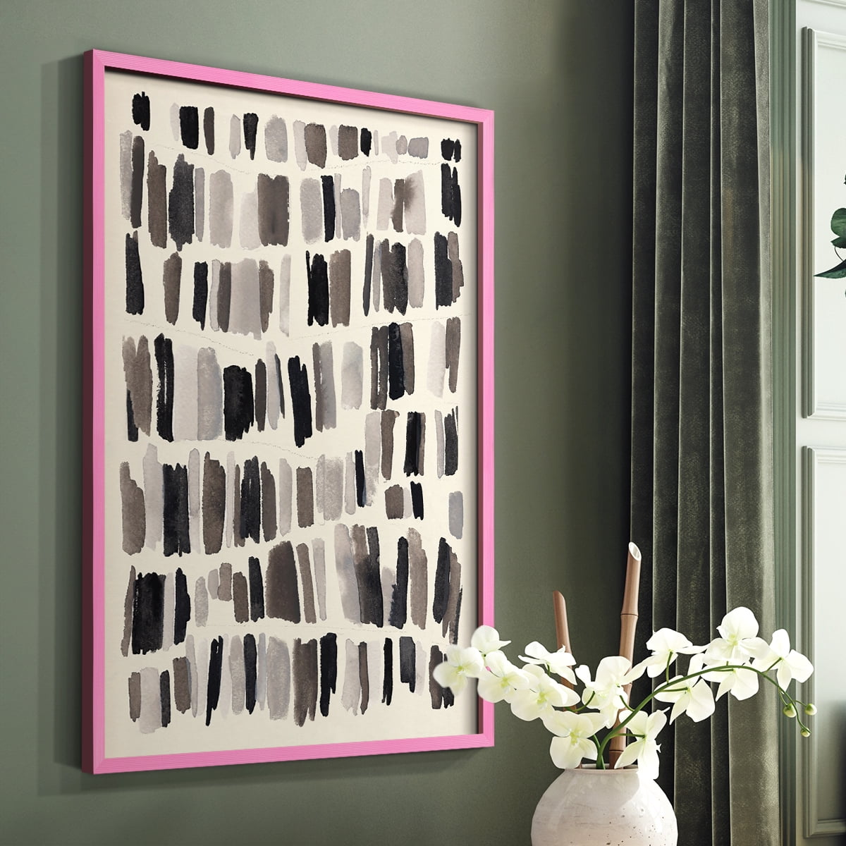 Chalk and Flint II Framed Print in Pink Solid Wood Framed Print No Nail Hanging