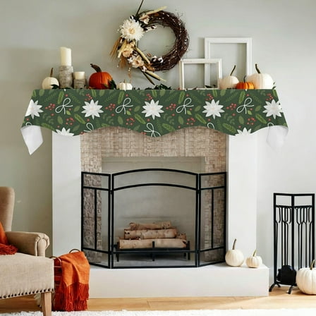 Christmas Holiday Fireplace Mantel Scarf | Crocus | Mantle Runner
