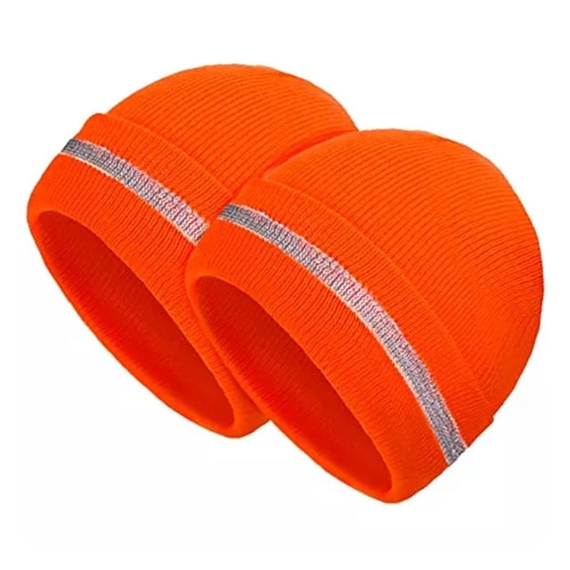 ZWP Bright Color Firefighter Reflective Beanie Winter Safety Night Running Knitted Hat Warm Cuff Hat
