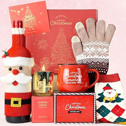 Christmas Gifts for Women, Womens Christmas Gifts 2025 Winter Mug for Coworker Best Friend Teacher, Merry Xmas Gifts Basket Set Unique Holiday Gift Ideas Burr Basket$$Home Decor, Kitchen, & Other