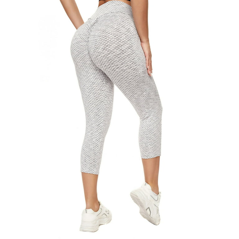 Efsteb Yoga Pants Women High Waist Workout Leggings with Pockets Sport  Athletic Fitness Tummy Control Leggings Stretch Yoga Leggings Running Gym  Cropped Trousers Active Pants White S 