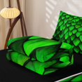 thumbnail image 6 of Homewish Dragon Scale Zipper Twin Comforter Sets with Fitted Sheet and 2 Pillowcases,Retro Wildlife Zipper Bedding Set,Green,Black Reversible,4pcs, 6 of 8