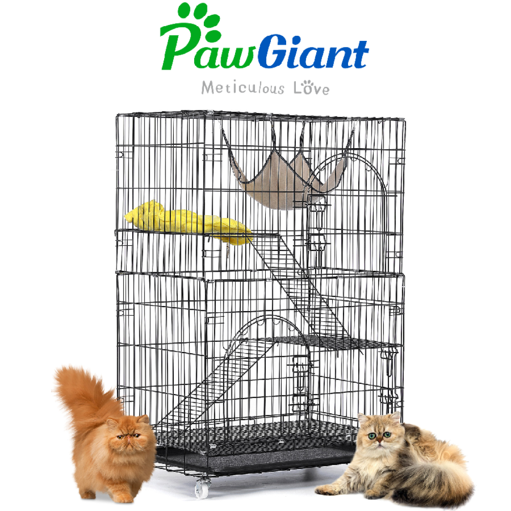 PawGiant 3/4/6 Tier Cat Cages, Pets Playpen Cat Kennel Ferret Crate