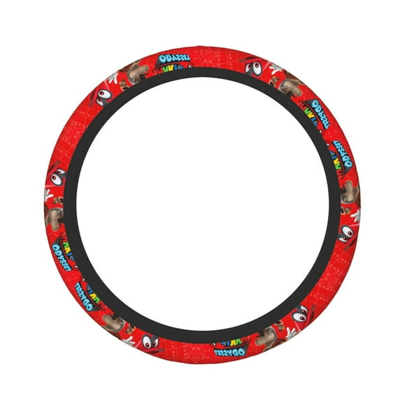 Saiise Mario Print Steering Wheel Covers for Car,Truck and SUV,Universal 15 inch Steering Wheel Cover Protection