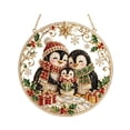 thumbnail image 2 of DIY Christmas Diamond Painting Ornament Kit, 7.87 in Penguin Family Design, Holiday Hanging Decoration, 2 of 7