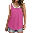 thumbnail image 3 of MOSHU Color Block Tank Tops for Women Flowy Round Neck Women Shirts Loose Fit Sleeveless Summer Tops, 3 of 10