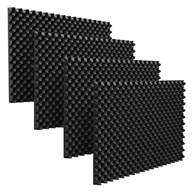 Paquete de 24 paneles de espuma acústica ignífuga para insonorización de pared, espuma con cancelación de ruido para grabación, estudio, etc.
