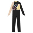 thumbnail image 6 of Yartina Girls Ice Skating Training Bodysuit Jumpsuit Kids Metallic Patchwork Figure Ice Skating Gold 6, 6 of 7