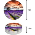 thumbnail image 1 of FMSHPON Oil Painting Style Lavender Field Set of 4 Round Coaster for Drinks, Absorbent Ceramic Stone Coasters Cup Mat with Cork Base for Home Kitchen Room Coffee Table Bar Decor, 1 of 6
