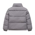 thumbnail image 5 of Kogui Kids Puffer Jacket Stand Collar Zip-Up Warm Winter Coat Lightweight Outerwear for Boys Girls Size 9-10 (Grey,9-10 Years), 5 of 9