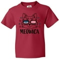 thumbnail image 3 of Inktastic 4th of July Meowica Cat in Flag Sunglasses Youth T-Shirt, 3 of 5