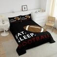 thumbnail image 4 of Erosebridal Ensemble de Literie Imprimé Rugby pour Lit Simple, Couette de Joueur de Ballon, Décoration de Chambre de Soccer, Réversible, 2 Pcs, 4 of 8