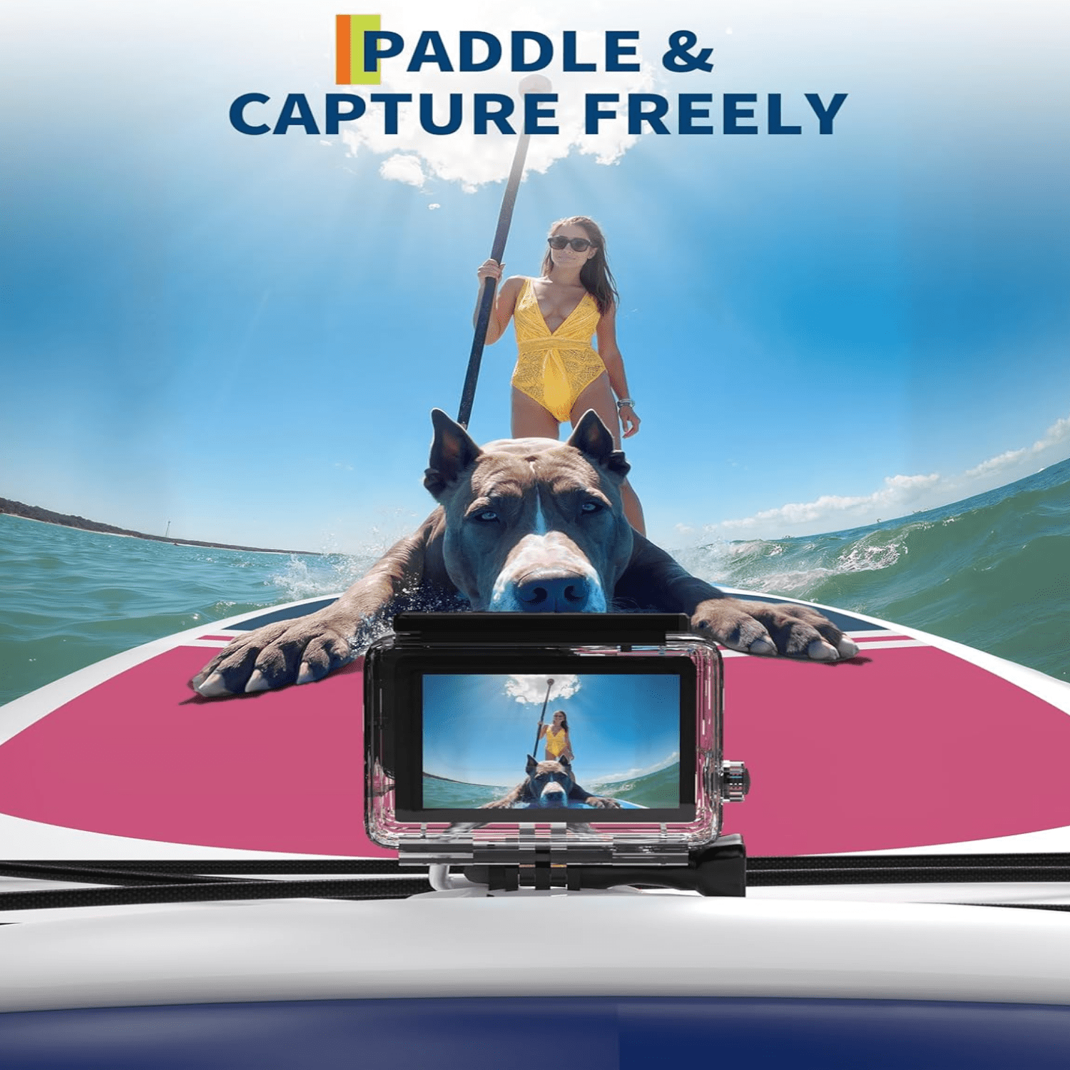 10.6FT Inflatable Stand Up Paddle Board with  Camera Mount, Non-Slip Deck, Kayak Seat D-Rings for Yoga Fishing Lake Ocean