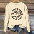 thumbnail image 2 of Holzkary Baseball Mom Sweatshirt for Women Men Game Day Pullover Shirts Softball Sport Fan Lovers Gifts White Casual Long Sleeve Tops Holiday Tee Spring Baseball Print Crew Neck Loose Top Beige L, 2 of 4