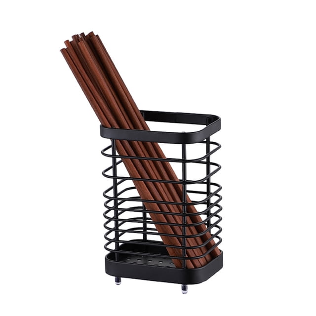 (Grande, negro, versión pintada) cocina vajilla drenaje rack de almacenamiento, cuchillo, tenedor y cuchara caja de almacenamiento
