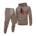 thumbnail image 2 of yuCgh Men's Printed Hoodie and Sweatpants Casual Sports Suit, Two-Piece Set with Graphic Design for Men's Athletic Wear, Comfortable for Running and Outdoor Activities,Khaki 2XL, 2 of 5