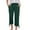 Z01-Dark Green, variant on GEWSEY Capri Pants for Women Casual 2025 Summer Drawstring Elastic Waist Linen Pant Straight Wide Leg Pocket Cropped Trouser White, M