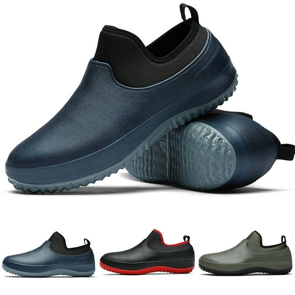 IKemiter Chef Shoes with Rubber Sole Waterproof Non Slip Slip-on Shoes Rain Boots for Men Women