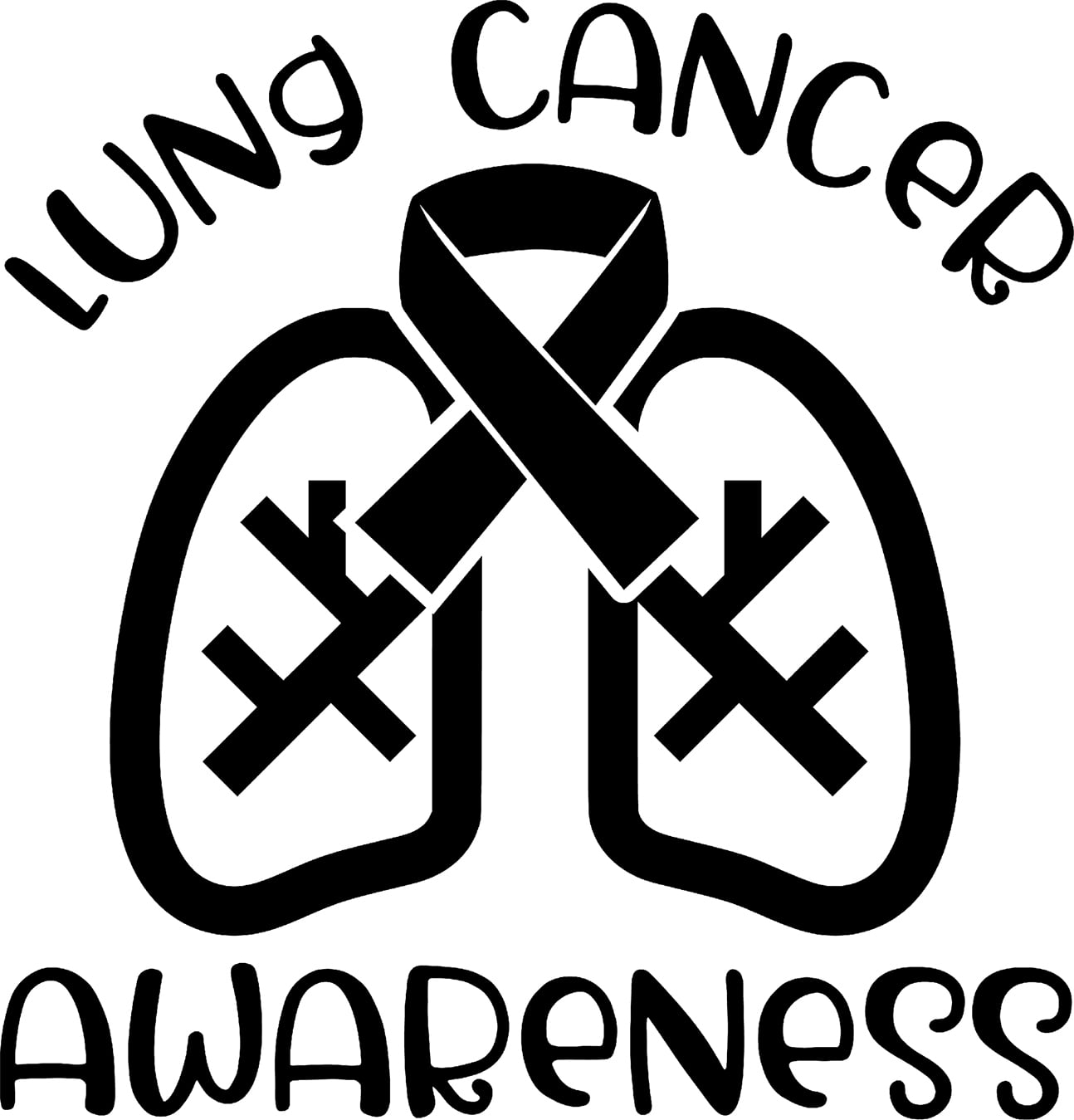 Lung Cancer Awareness Ribbon White Hope Love Cure Wall Decals for Walls