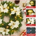 thumbnail image 7 of Ataucjin 24 Inch Pre-Lit Artificial Christmas Wreath, 50 Warm White LED Lights, Decorated with Frosted Pine, Pine Cones, Berry Clusters, Christmas Decorations, 7 of 7