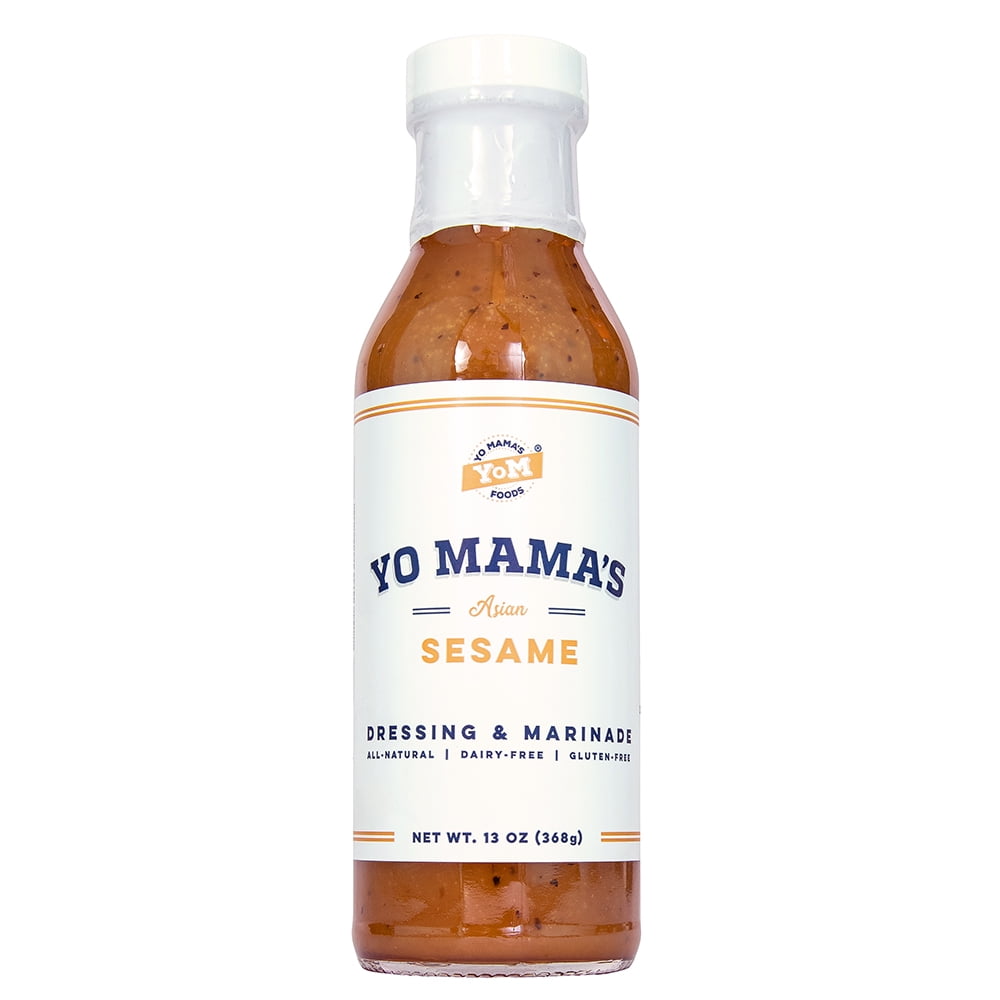 Yo Mama's Foods Gourmet Natural Asian Sesame Dressing and Marinade - Pack of (1) - Low Carb, Low Sodium, and Gluten-Free