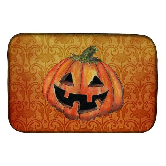 October Pumpkin Halloween Dish Drying Mat