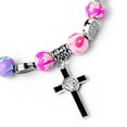 thumbnail image 6 of Catholic Cross Rosary Bracelet with Colorful Crystal Beads Wristband Rosary Beaded Bracelet Religious Jewelry for Women, 6 of 9