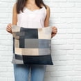 thumbnail image 3 of Throw Pillow Covers 20x20 Inch, Abstract Geometric Decorative Pillow Cases for Couch Sofa Bed, Blue Beige Gradient Oil Painting Art Cotton Linen Square Home Decor Pillowcases with Hidden Zipper, 3 of 7