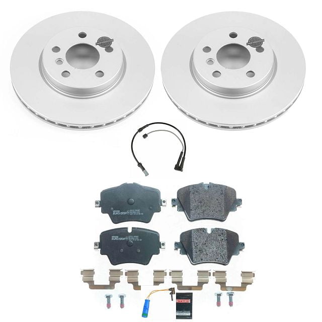 Power Stop Front Euro-Stop ECE-R90 Certified Brake Pad and Rotor Kit ESK8323